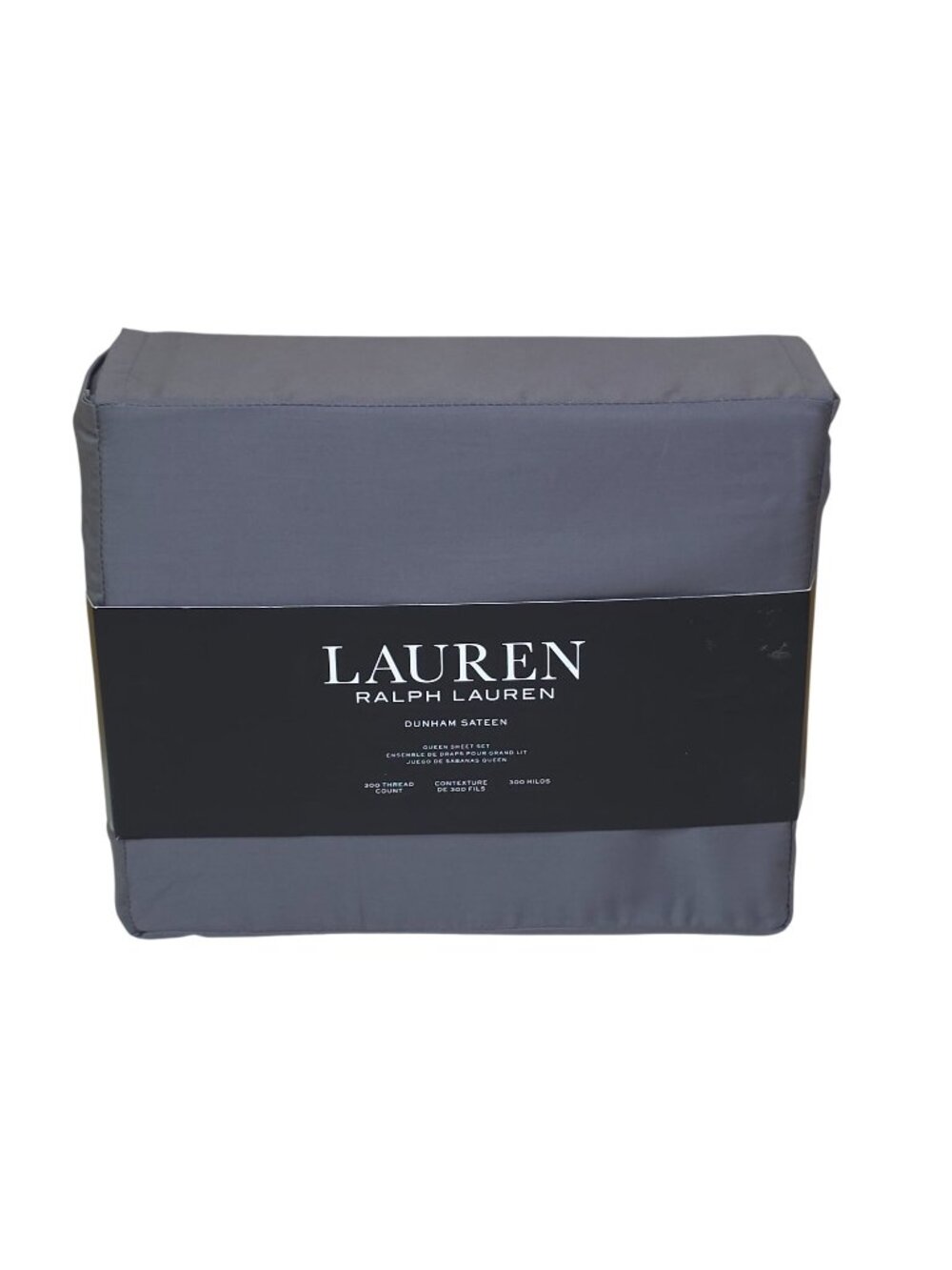 Lauren Ralph Lauren Dunham Sateen Queen Sheet Set Charcoal Gray 300 Thread Count